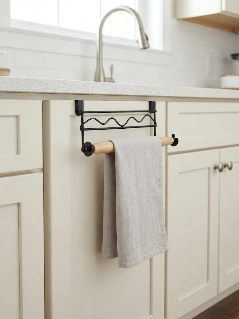 آویز کابینتی حوله و دستمال فلزی